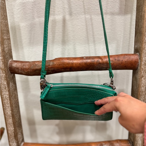 Mango Faux Embossed Leather Bag - Green - Picture 4 of 5